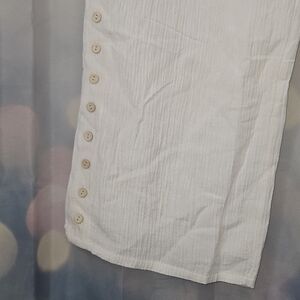 NWT- White Button-Down Side Flowy Pants